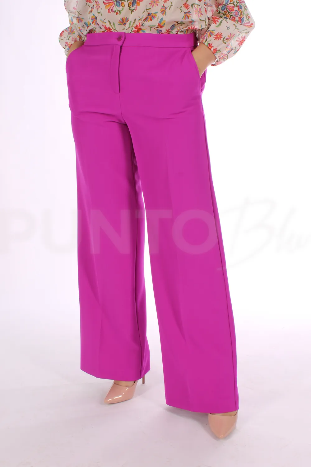 ELENA MIRÒ | PANTALONE A PALAZZO IN TESSUTO FLUIDO  - Punto Blu